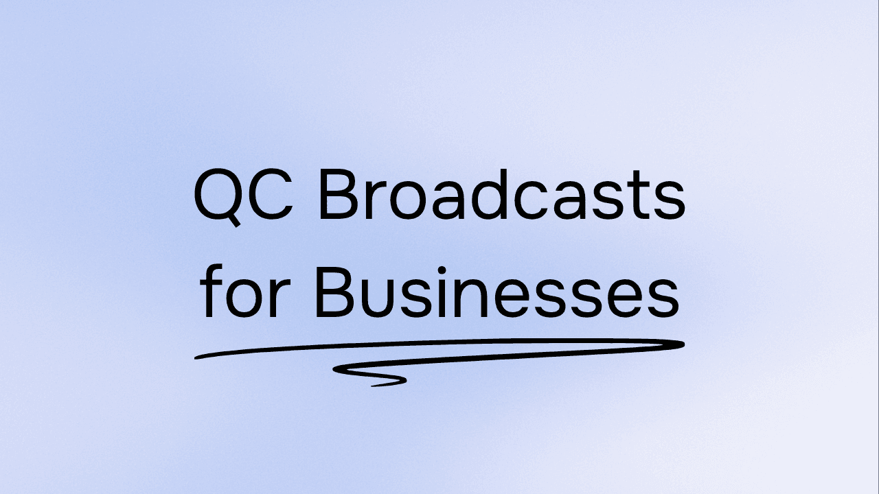 QC Broadcasts: one-way feeds for projects inside Quantum Club